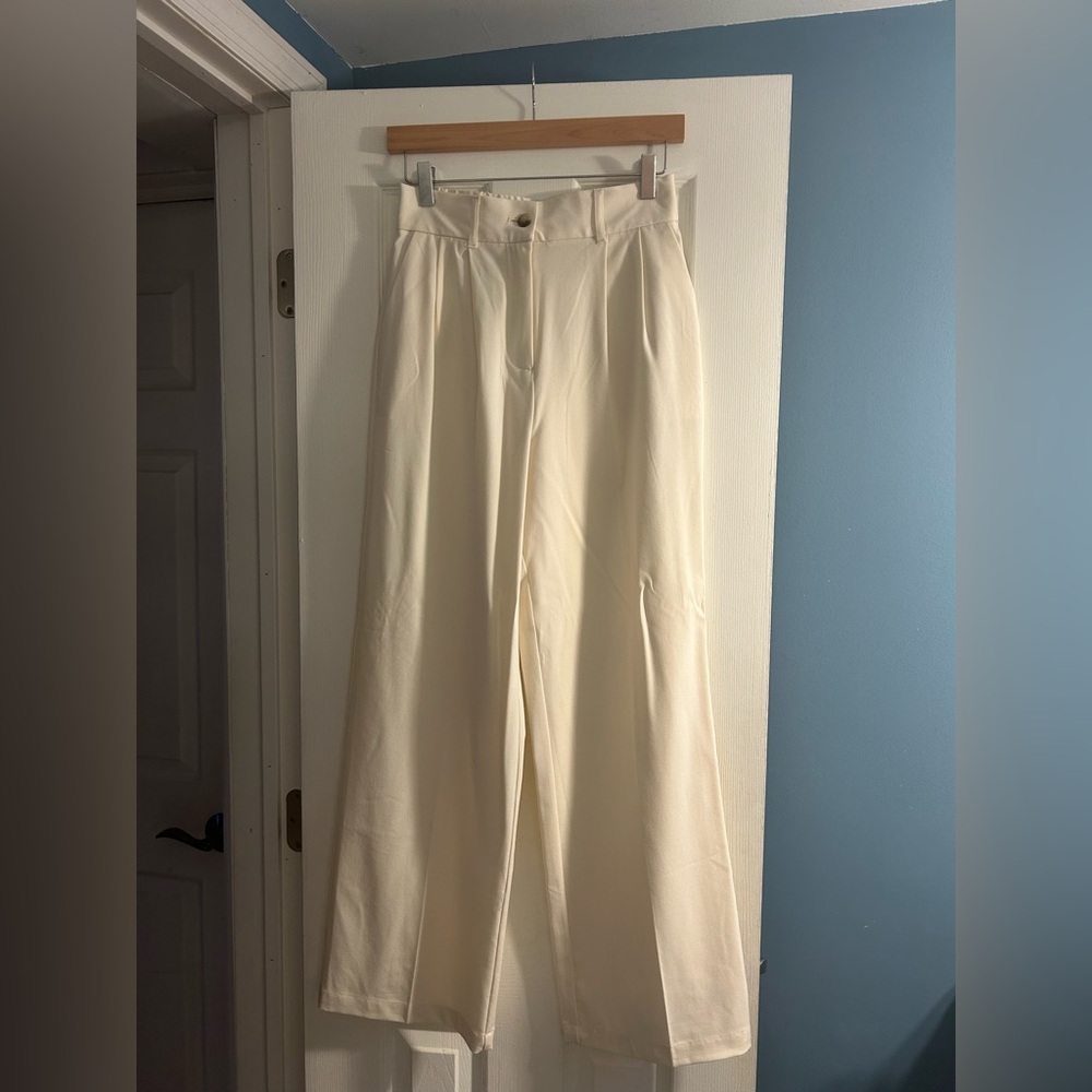 The Workshop Republic Clothing Cream High-Rise Trousers